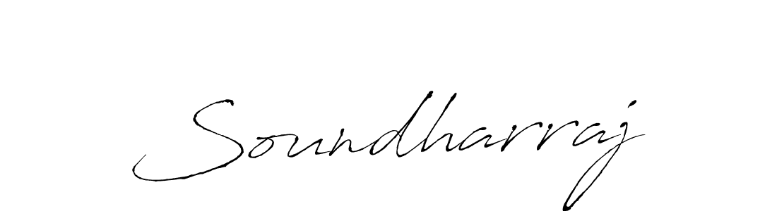 Make a beautiful signature design for name Soundharraj. With this signature (Antro_Vectra) style, you can create a handwritten signature for free. Soundharraj signature style 6 images and pictures png