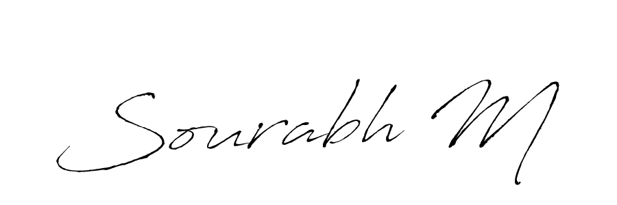 Make a beautiful signature design for name Sourabh M. With this signature (Antro_Vectra) style, you can create a handwritten signature for free. Sourabh M signature style 6 images and pictures png