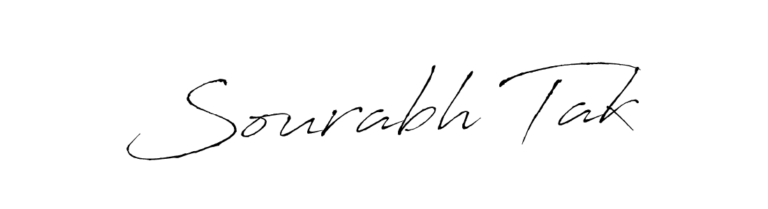 How to make Sourabh Tak name signature. Use Antro_Vectra style for creating short signs online. This is the latest handwritten sign. Sourabh Tak signature style 6 images and pictures png