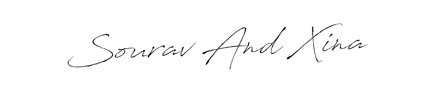 Make a beautiful signature design for name Sourav And Xina. With this signature (Antro_Vectra) style, you can create a handwritten signature for free. Sourav And Xina signature style 6 images and pictures png