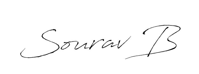 How to make Sourav B name signature. Use Antro_Vectra style for creating short signs online. This is the latest handwritten sign. Sourav B signature style 6 images and pictures png