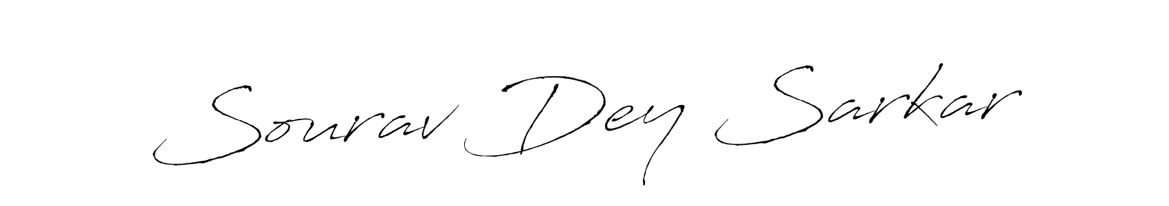 How to make Sourav Dey Sarkar name signature. Use Antro_Vectra style for creating short signs online. This is the latest handwritten sign. Sourav Dey Sarkar signature style 6 images and pictures png