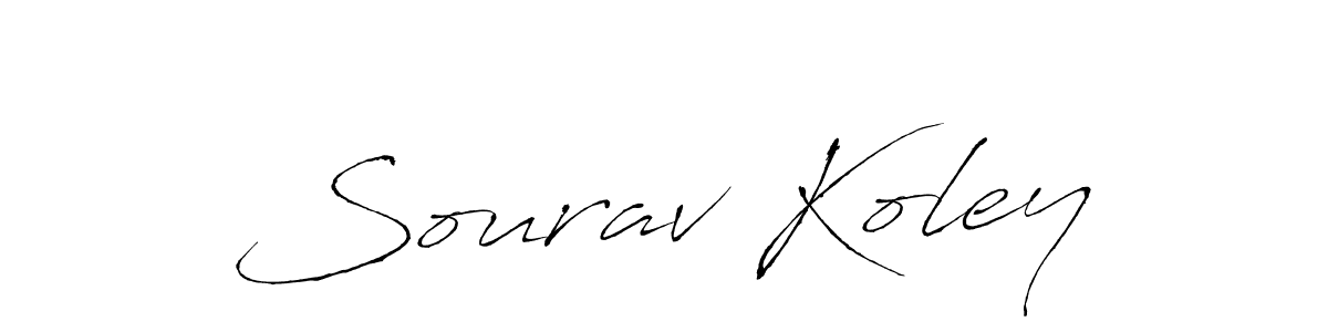 How to make Sourav Koley name signature. Use Antro_Vectra style for creating short signs online. This is the latest handwritten sign. Sourav Koley signature style 6 images and pictures png