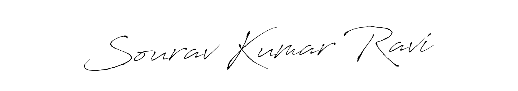 Create a beautiful signature design for name Sourav Kumar Ravi. With this signature (Antro_Vectra) fonts, you can make a handwritten signature for free. Sourav Kumar Ravi signature style 6 images and pictures png