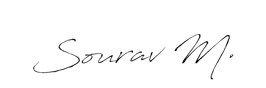 You should practise on your own different ways (Antro_Vectra) to write your name (Sourav M.) in signature. don't let someone else do it for you. Sourav M. signature style 6 images and pictures png