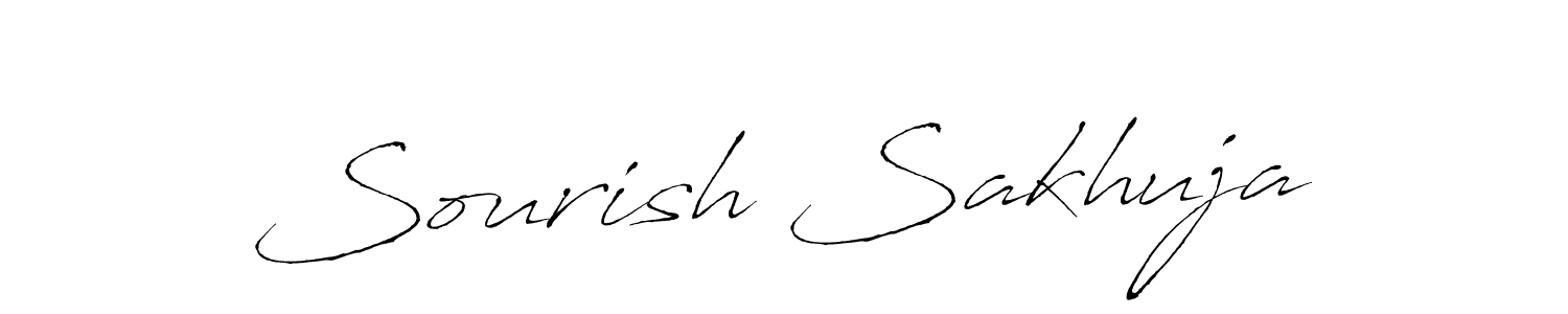 Create a beautiful signature design for name Sourish Sakhuja. With this signature (Antro_Vectra) fonts, you can make a handwritten signature for free. Sourish Sakhuja signature style 6 images and pictures png