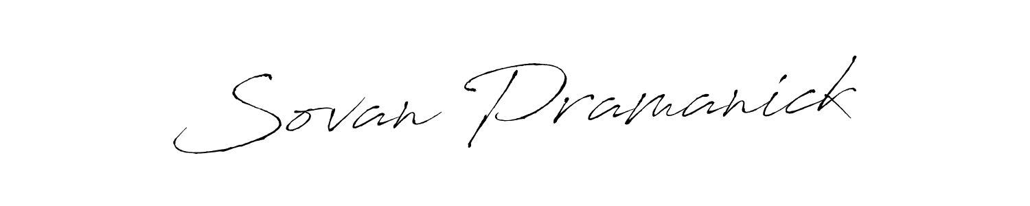 How to make Sovan Pramanick name signature. Use Antro_Vectra style for creating short signs online. This is the latest handwritten sign. Sovan Pramanick signature style 6 images and pictures png