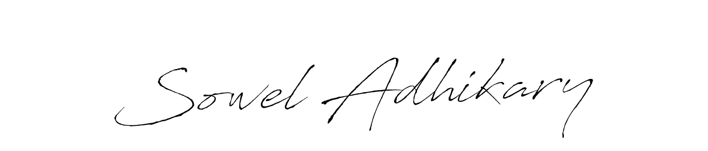 Also we have Sowel Adhikary name is the best signature style. Create professional handwritten signature collection using Antro_Vectra autograph style. Sowel Adhikary signature style 6 images and pictures png