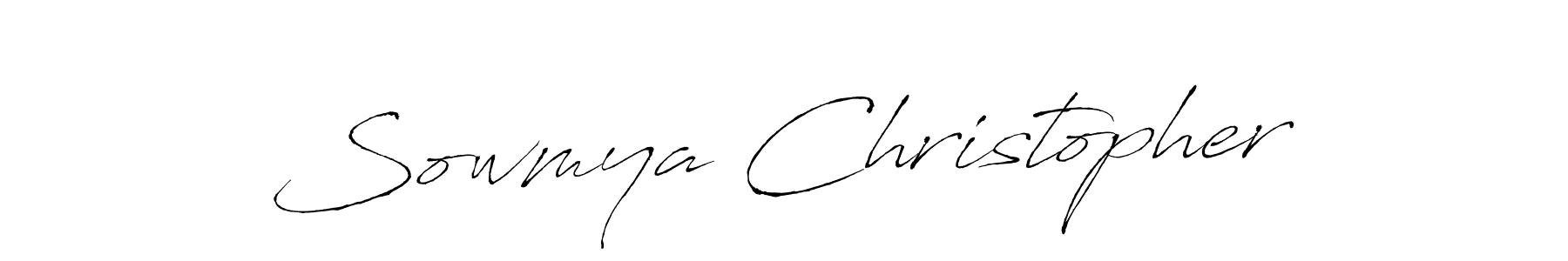 How to make Sowmya Christopher signature? Antro_Vectra is a professional autograph style. Create handwritten signature for Sowmya Christopher name. Sowmya Christopher signature style 6 images and pictures png