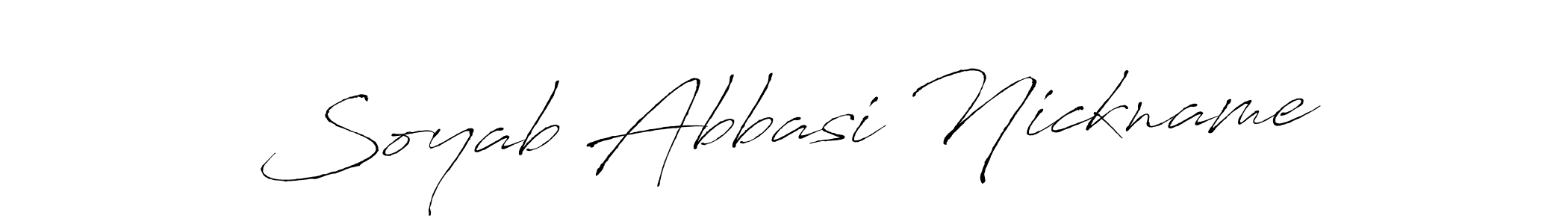 You can use this online signature creator to create a handwritten signature for the name Soyab Abbasi Nickname. This is the best online autograph maker. Soyab Abbasi Nickname signature style 6 images and pictures png