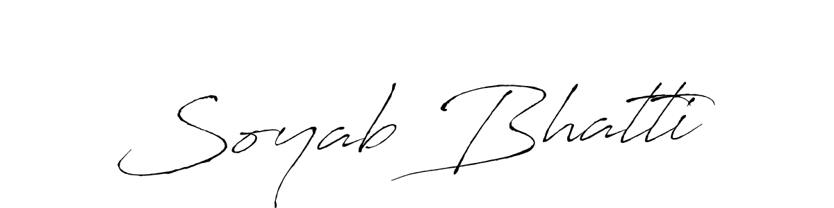 The best way (Antro_Vectra) to make a short signature is to pick only two or three words in your name. The name Soyab Bhatti include a total of six letters. For converting this name. Soyab Bhatti signature style 6 images and pictures png