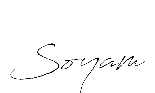 Use a signature maker to create a handwritten signature online. With this signature software, you can design (Antro_Vectra) your own signature for name Soyam. Soyam signature style 6 images and pictures png