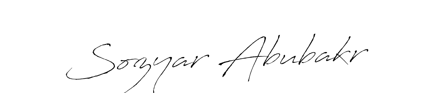 How to make Sozyar Abubakr name signature. Use Antro_Vectra style for creating short signs online. This is the latest handwritten sign. Sozyar Abubakr signature style 6 images and pictures png