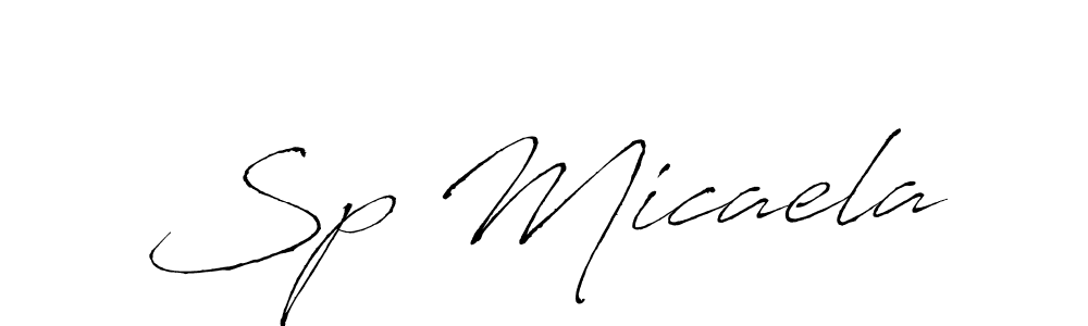 Antro_Vectra is a professional signature style that is perfect for those who want to add a touch of class to their signature. It is also a great choice for those who want to make their signature more unique. Get Sp Micaela name to fancy signature for free. Sp Micaela signature style 6 images and pictures png