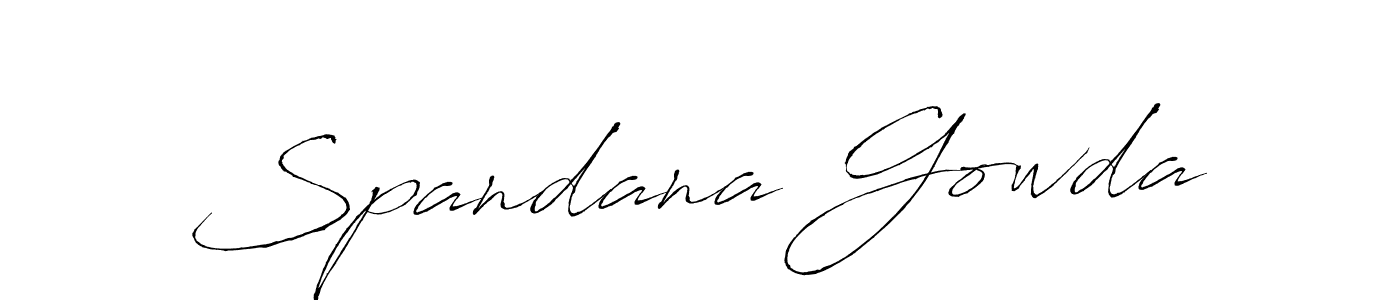 You should practise on your own different ways (Antro_Vectra) to write your name (Spandana Gowda) in signature. don't let someone else do it for you. Spandana Gowda signature style 6 images and pictures png