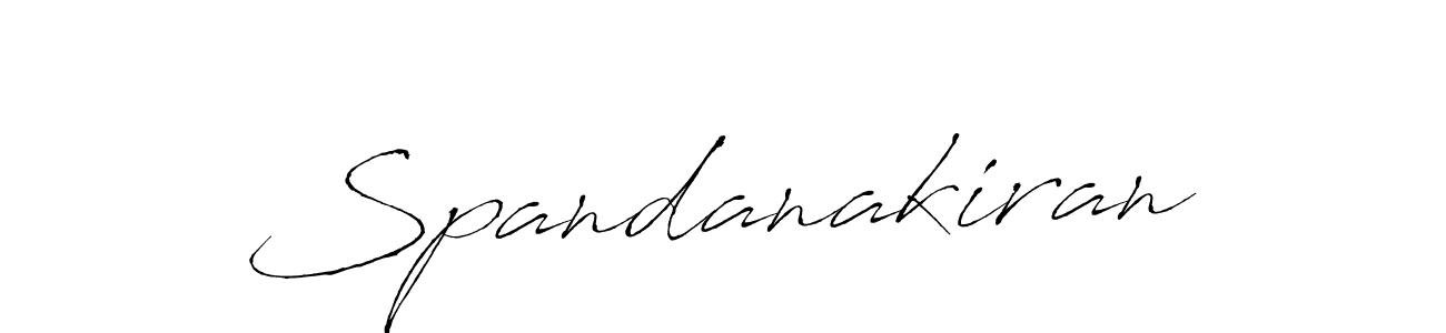 Make a beautiful signature design for name Spandanakiran. With this signature (Antro_Vectra) style, you can create a handwritten signature for free. Spandanakiran signature style 6 images and pictures png