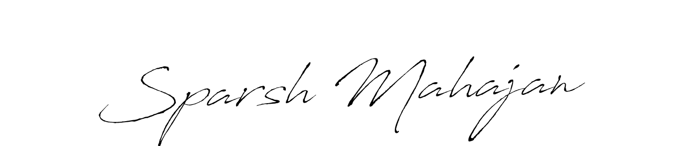 How to make Sparsh Mahajan name signature. Use Antro_Vectra style for creating short signs online. This is the latest handwritten sign. Sparsh Mahajan signature style 6 images and pictures png