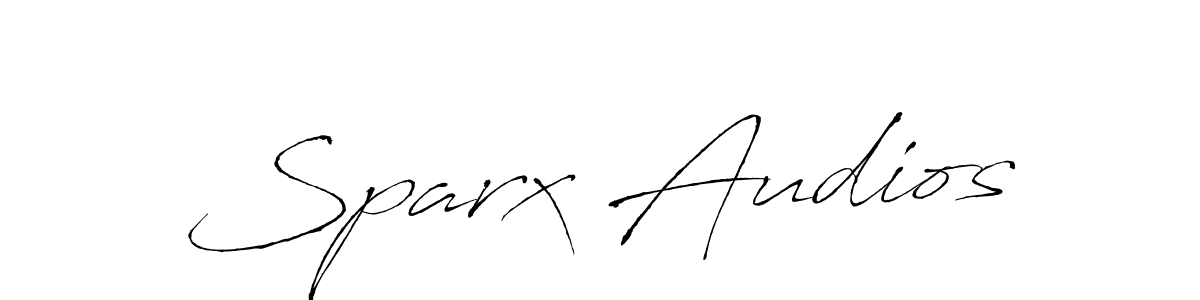 Use a signature maker to create a handwritten signature online. With this signature software, you can design (Antro_Vectra) your own signature for name Sparx Audios. Sparx Audios signature style 6 images and pictures png