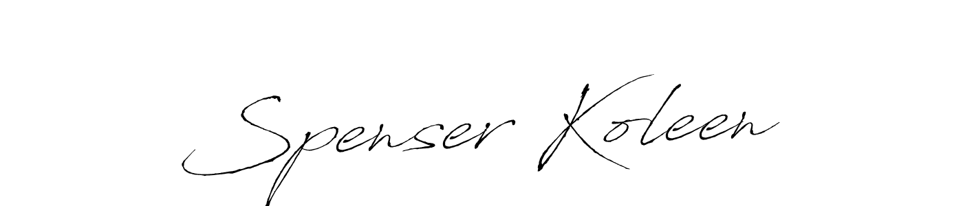 How to make Spenser Koleen name signature. Use Antro_Vectra style for creating short signs online. This is the latest handwritten sign. Spenser Koleen signature style 6 images and pictures png