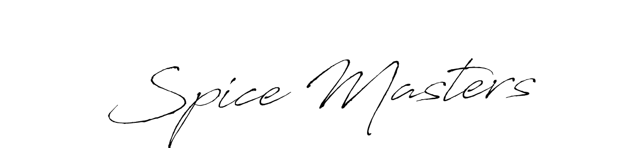 Use a signature maker to create a handwritten signature online. With this signature software, you can design (Antro_Vectra) your own signature for name Spice Masters. Spice Masters signature style 6 images and pictures png