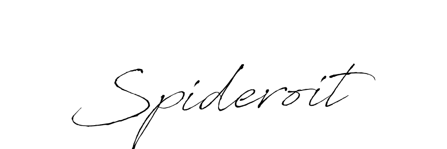 Use a signature maker to create a handwritten signature online. With this signature software, you can design (Antro_Vectra) your own signature for name Spideroit. Spideroit signature style 6 images and pictures png
