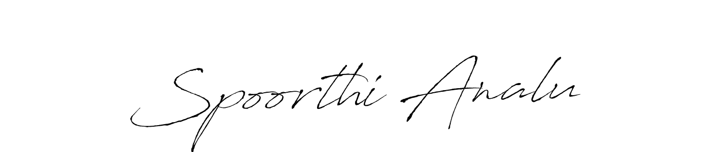You should practise on your own different ways (Antro_Vectra) to write your name (Spoorthi Analu) in signature. don't let someone else do it for you. Spoorthi Analu signature style 6 images and pictures png