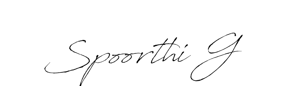 Design your own signature with our free online signature maker. With this signature software, you can create a handwritten (Antro_Vectra) signature for name Spoorthi G. Spoorthi G signature style 6 images and pictures png