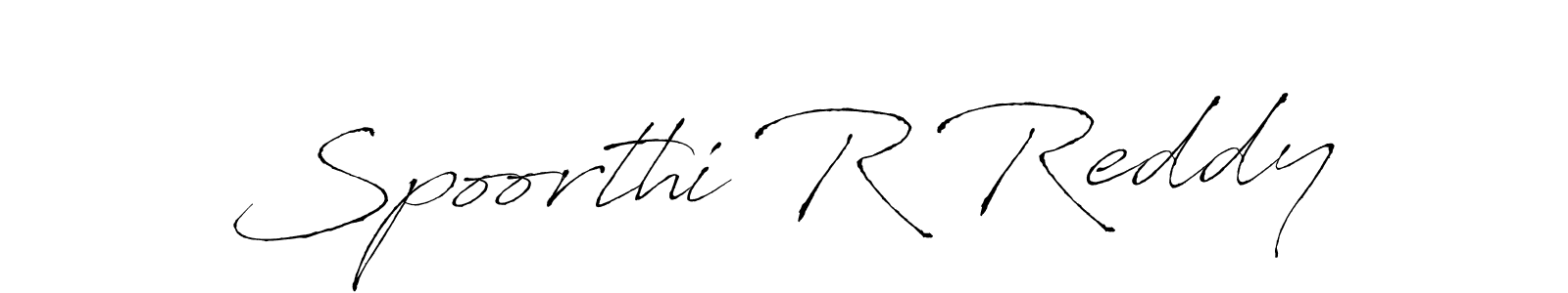 How to make Spoorthi R Reddy signature? Antro_Vectra is a professional autograph style. Create handwritten signature for Spoorthi R Reddy name. Spoorthi R Reddy signature style 6 images and pictures png