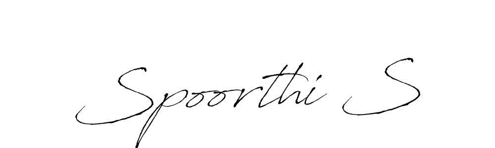 Also You can easily find your signature by using the search form. We will create Spoorthi S name handwritten signature images for you free of cost using Antro_Vectra sign style. Spoorthi S signature style 6 images and pictures png