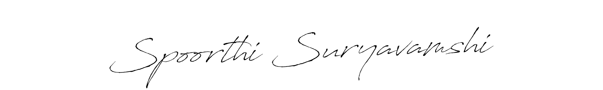 Spoorthi Suryavamshi stylish signature style. Best Handwritten Sign (Antro_Vectra) for my name. Handwritten Signature Collection Ideas for my name Spoorthi Suryavamshi. Spoorthi Suryavamshi signature style 6 images and pictures png