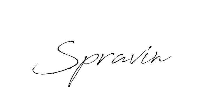 How to make Spravin signature? Antro_Vectra is a professional autograph style. Create handwritten signature for Spravin name. Spravin signature style 6 images and pictures png