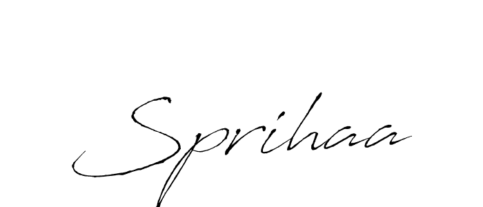 Use a signature maker to create a handwritten signature online. With this signature software, you can design (Antro_Vectra) your own signature for name Sprihaa. Sprihaa signature style 6 images and pictures png