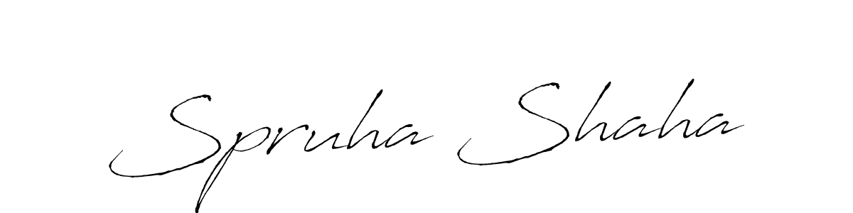 Design your own signature with our free online signature maker. With this signature software, you can create a handwritten (Antro_Vectra) signature for name Spruha Shaha. Spruha Shaha signature style 6 images and pictures png