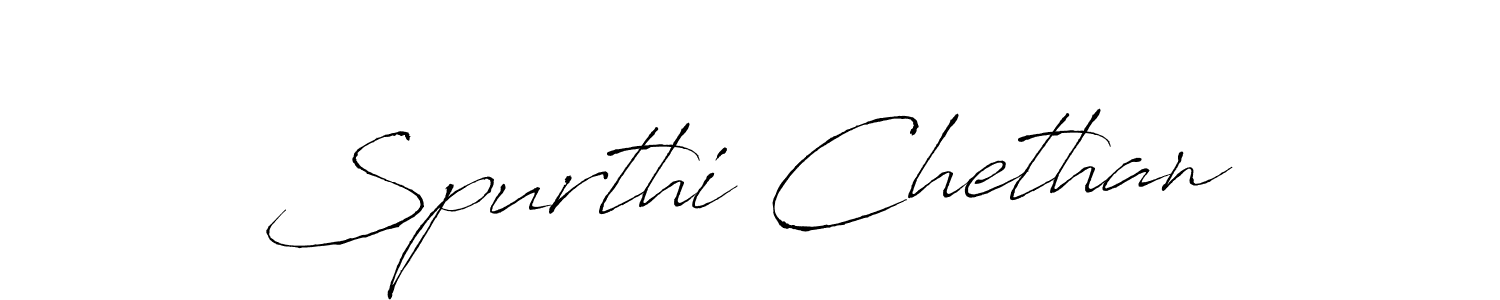 Design your own signature with our free online signature maker. With this signature software, you can create a handwritten (Antro_Vectra) signature for name Spurthi Chethan. Spurthi Chethan signature style 6 images and pictures png