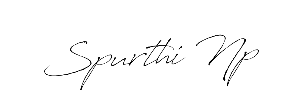 Antro_Vectra is a professional signature style that is perfect for those who want to add a touch of class to their signature. It is also a great choice for those who want to make their signature more unique. Get Spurthi Np name to fancy signature for free. Spurthi Np signature style 6 images and pictures png