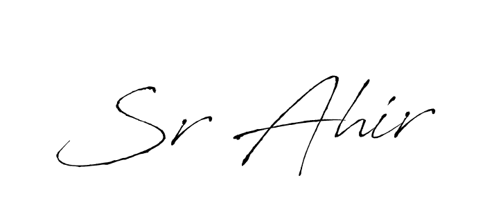 How to make Sr Ahir name signature. Use Antro_Vectra style for creating short signs online. This is the latest handwritten sign. Sr Ahir signature style 6 images and pictures png