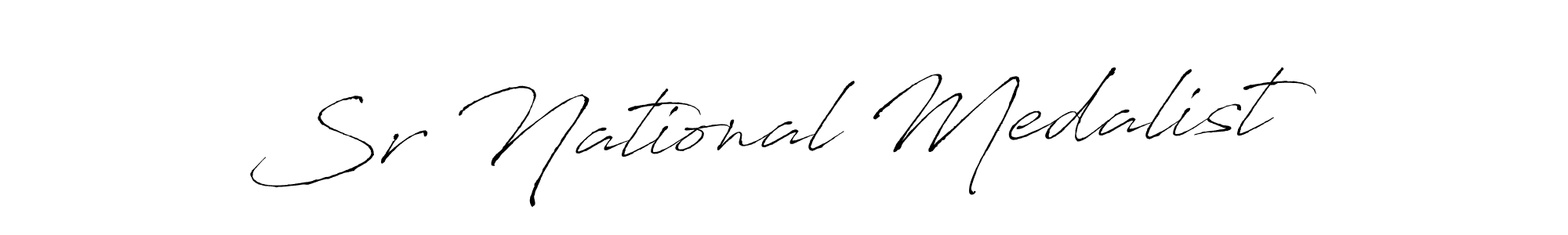 The best way (Antro_Vectra) to make a short signature is to pick only two or three words in your name. The name Sr National Medalist include a total of six letters. For converting this name. Sr National Medalist signature style 6 images and pictures png
