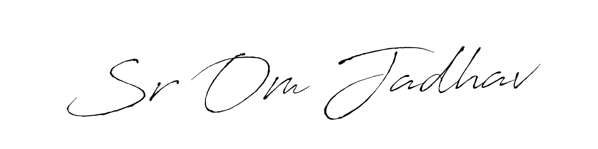 Similarly Antro_Vectra is the best handwritten signature design. Signature creator online .You can use it as an online autograph creator for name Sr Om Jadhav. Sr Om Jadhav signature style 6 images and pictures png