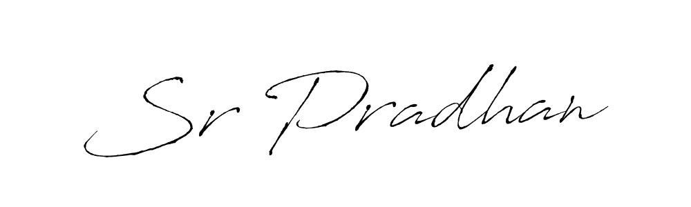 The best way (Antro_Vectra) to make a short signature is to pick only two or three words in your name. The name Sr Pradhan include a total of six letters. For converting this name. Sr Pradhan signature style 6 images and pictures png