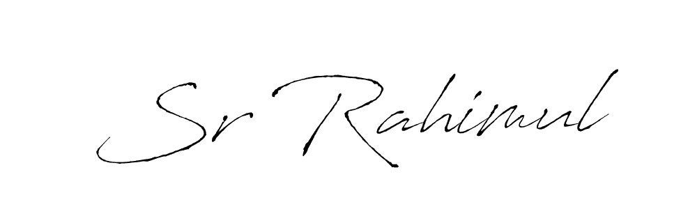 How to make Sr Rahimul signature? Antro_Vectra is a professional autograph style. Create handwritten signature for Sr Rahimul name. Sr Rahimul signature style 6 images and pictures png