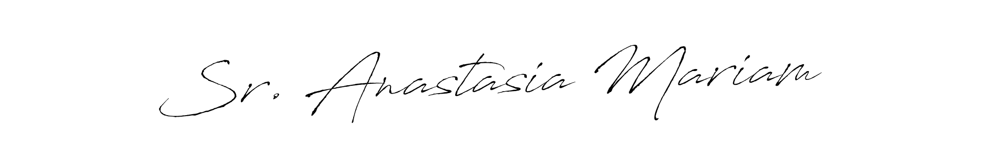 The best way (Antro_Vectra) to make a short signature is to pick only two or three words in your name. The name Sr. Anastasia Mariam include a total of six letters. For converting this name. Sr. Anastasia Mariam signature style 6 images and pictures png