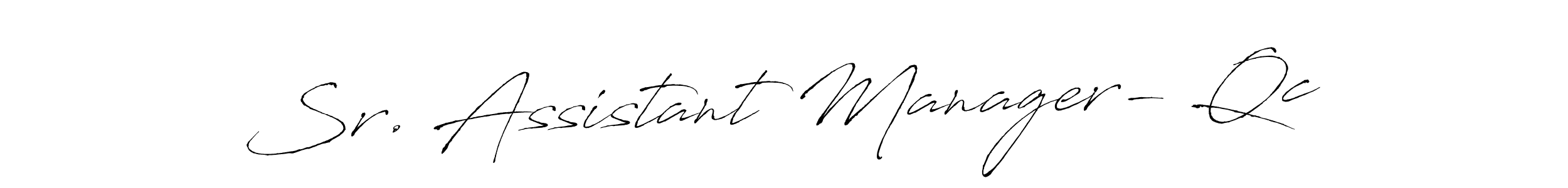 This is the best signature style for the Sr. Assistant Manager- Qc name. Also you like these signature font (Antro_Vectra). Mix name signature. Sr. Assistant Manager- Qc signature style 6 images and pictures png