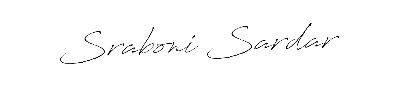 How to make Sraboni Sardar name signature. Use Antro_Vectra style for creating short signs online. This is the latest handwritten sign. Sraboni Sardar signature style 6 images and pictures png