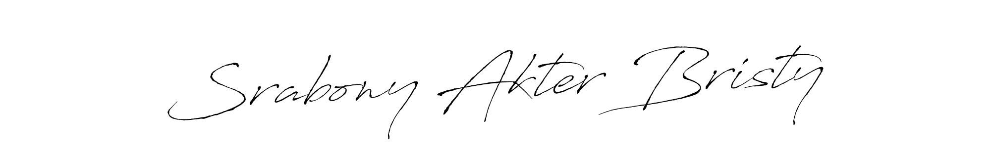 Make a beautiful signature design for name Srabony Akter Bristy. With this signature (Antro_Vectra) style, you can create a handwritten signature for free. Srabony Akter Bristy signature style 6 images and pictures png