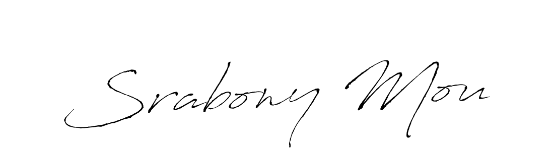 Antro_Vectra is a professional signature style that is perfect for those who want to add a touch of class to their signature. It is also a great choice for those who want to make their signature more unique. Get Srabony Mou name to fancy signature for free. Srabony Mou signature style 6 images and pictures png