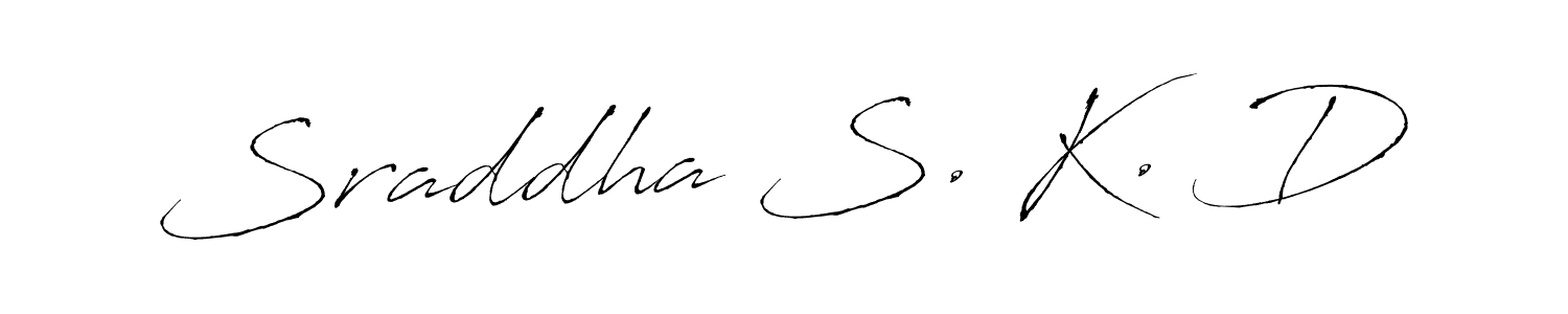 This is the best signature style for the Sraddha S. K. D name. Also you like these signature font (Antro_Vectra). Mix name signature. Sraddha S. K. D signature style 6 images and pictures png