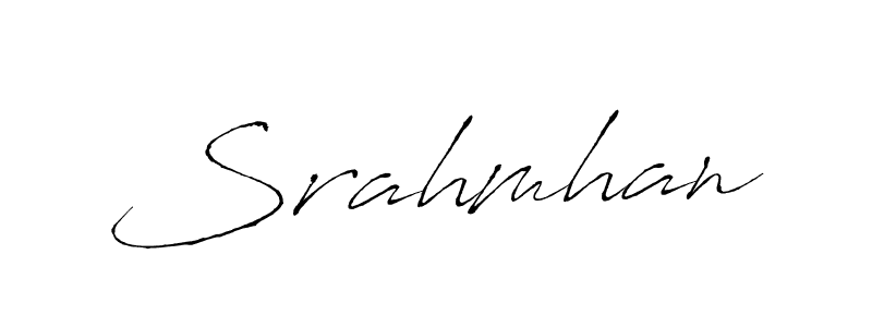 Design your own signature with our free online signature maker. With this signature software, you can create a handwritten (Antro_Vectra) signature for name Srahmhan. Srahmhan signature style 6 images and pictures png