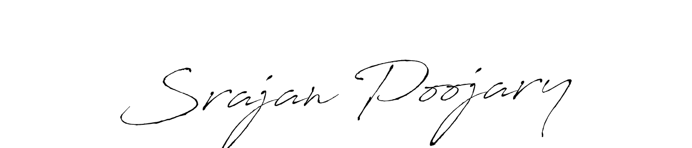 Srajan Poojary stylish signature style. Best Handwritten Sign (Antro_Vectra) for my name. Handwritten Signature Collection Ideas for my name Srajan Poojary. Srajan Poojary signature style 6 images and pictures png