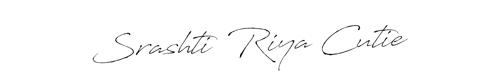 Similarly Antro_Vectra is the best handwritten signature design. Signature creator online .You can use it as an online autograph creator for name Srashti  Riya Cutie. Srashti  Riya Cutie signature style 6 images and pictures png