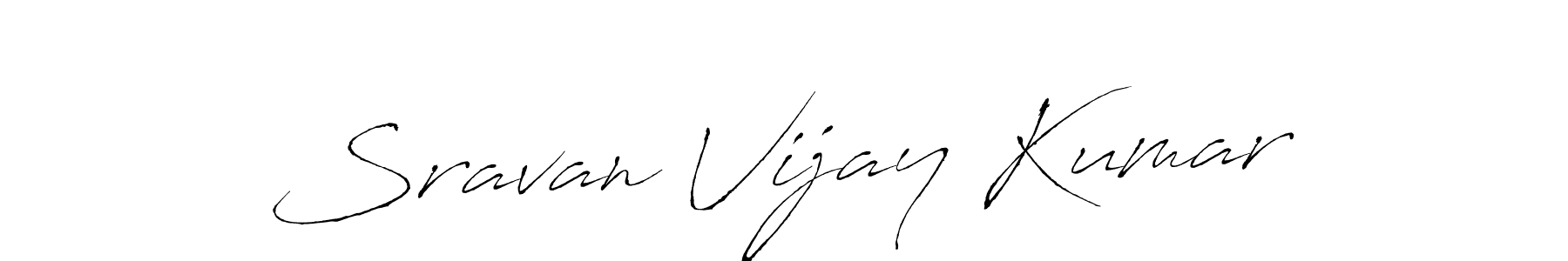 How to make Sravan Vijay Kumar name signature. Use Antro_Vectra style for creating short signs online. This is the latest handwritten sign. Sravan Vijay Kumar signature style 6 images and pictures png